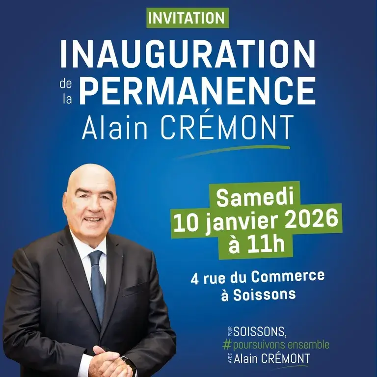 Invitation à l'inauguration à Soissons